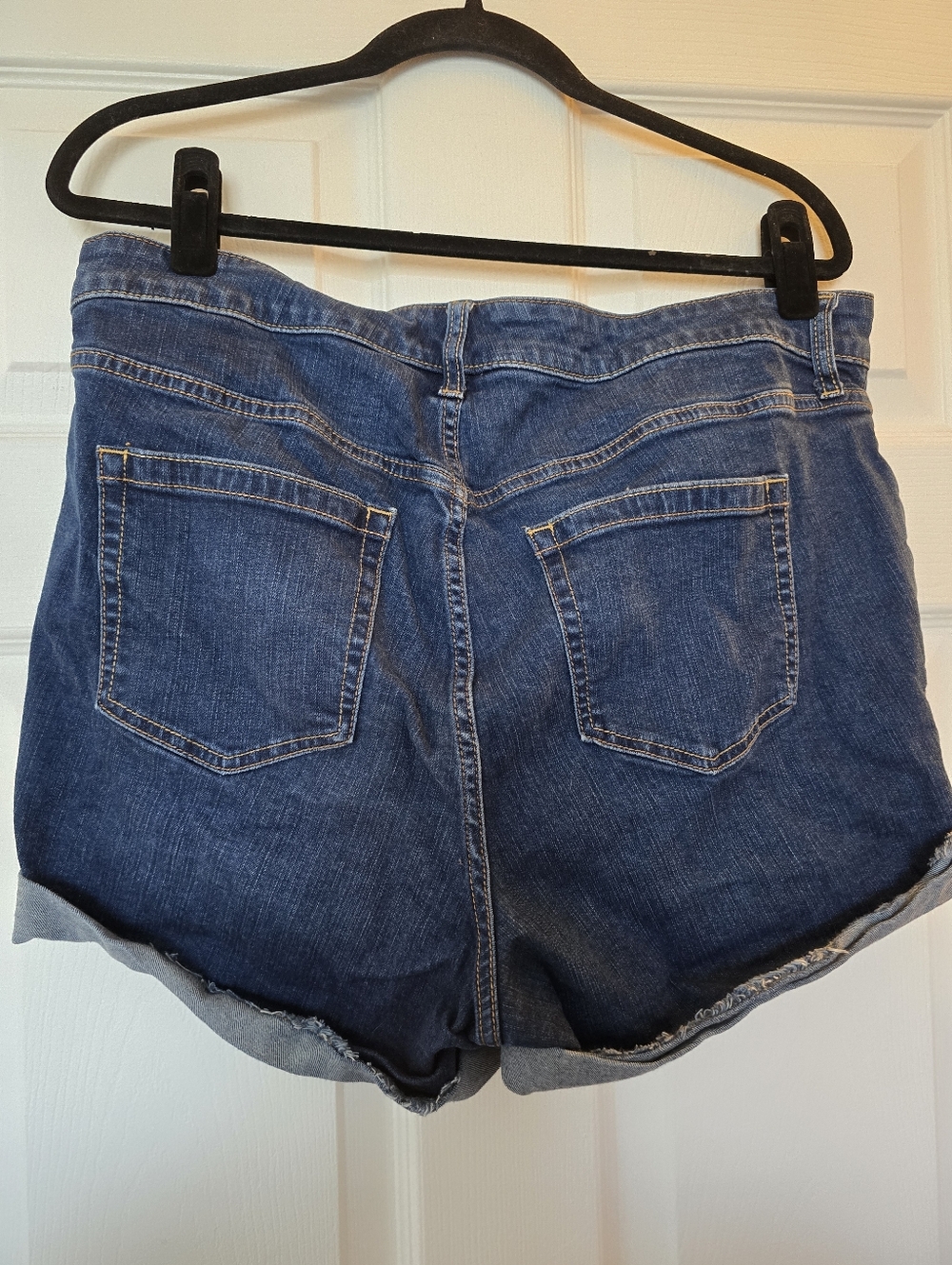 Torrid Dark Blue Button-Front Cuffed Denim Shorts - Size 16 - Picture 7 of 7